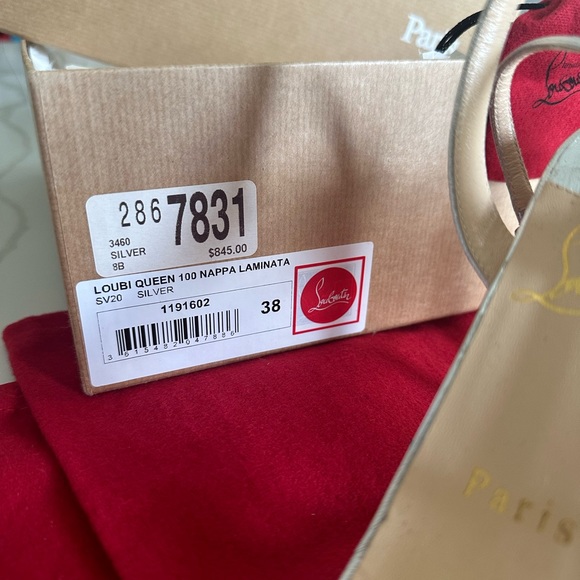 Christian Louboutin Queen 100 nappa laminata silver - Picture 5 of 11